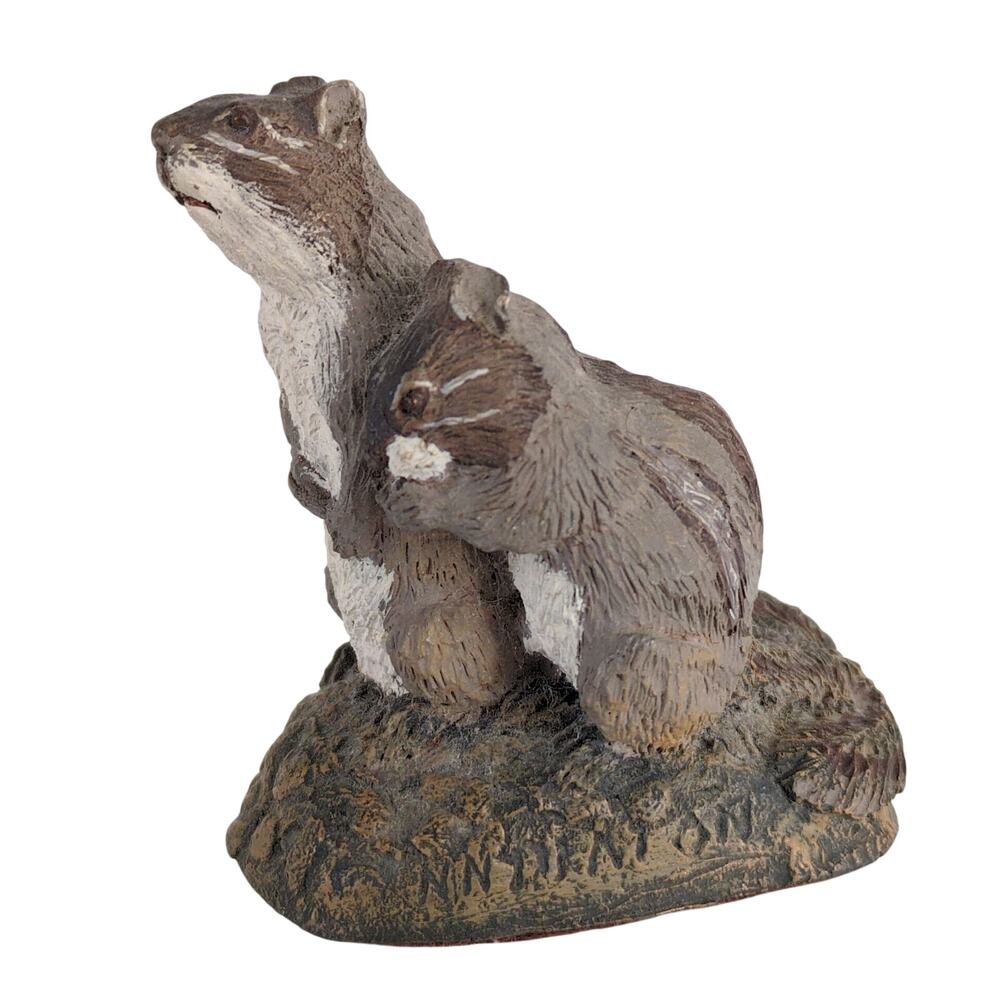 Vintage 1974 Bronze Menagerie Chipmunks 2.25" Figurine, Deaton Hamilton Mint‎